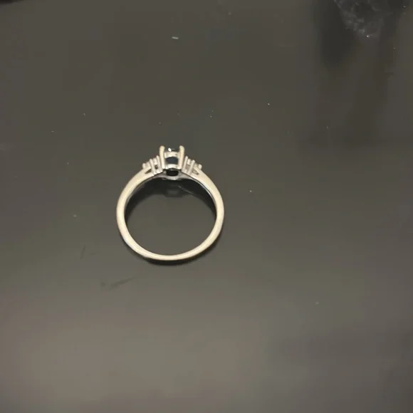 Sapphire (9/10 ct. t.w.) and Diamond Accent Ring in 14k White Gold - Picture 3 of 9